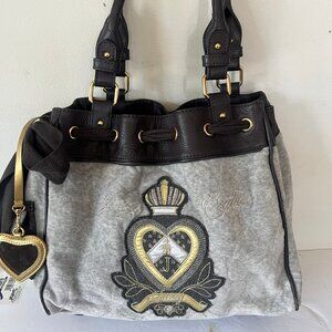 Y2K JUICY COUTURE VELOUR EMBROIDERED SATCHEL BAG